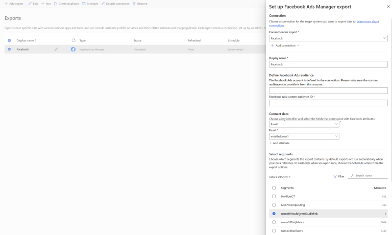 Customer Insights Data Integratie met Facebook Ads Manager